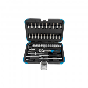 MALETIN DE VASOS Y PUNTAS DE ¼" 46 PIEZAS Ref. 9712260